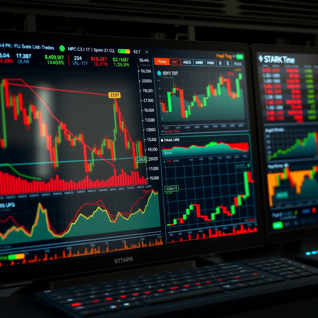 Tableau de bord de trading sophistiqué affichant simultanément plusieurs indicateurs économiques, corrélations, signaux de trading et positions ouvertes avec gestion du risque en temps réel
