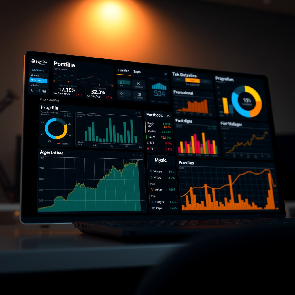 Tableau de bord de gestion des risques avancé montrant des analyses de portefeuille, des métriques de performance et une surveillance en temps réel