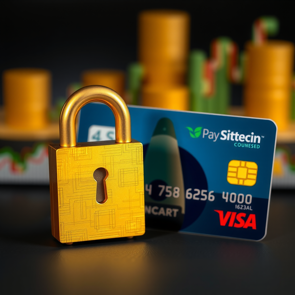 Carte bancaire et symboles de paiement sécurisé avec cadenas SSL, représentant les transactions financières protégées pour les formations en trading